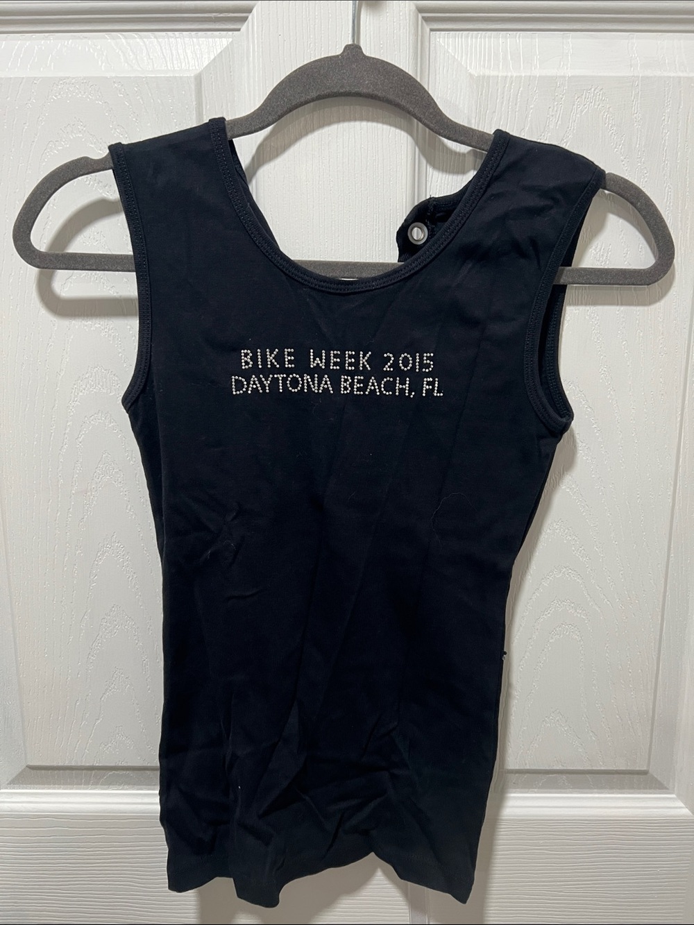 Black Tank Top with Rhinestone 'Bike Week 2015 Daytona Beach, FL'